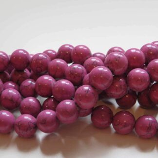 Imitation Howlite Beads – 12mm – Heather – Strand Of 30