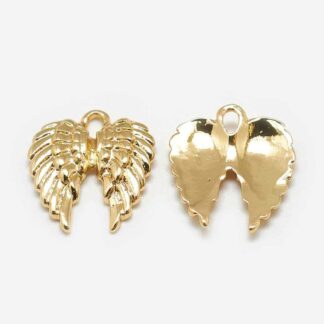 Brass Pendant – Leaf – 18 K Gold Plated – 23x10mm