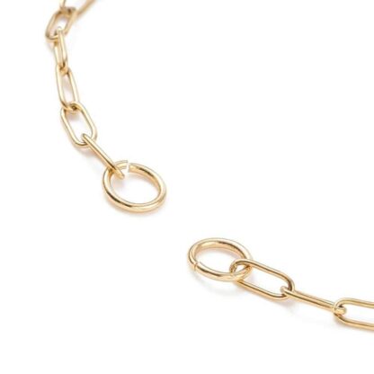 Stainless Steel Paperclip Chain Bracelet  – Gold – 15.8cm