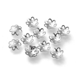 Bead Caps - Stainless Steel - 7x7.5mm - Pack Of 20