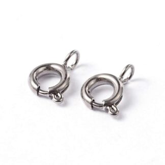 Spring Ring Clasp - Stainless Steel - 9x6mm