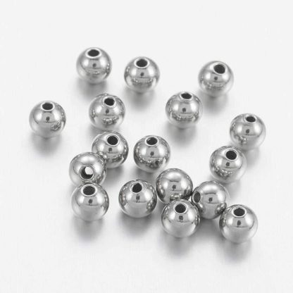 Spacer Beads – Stainless Steel – Round Seamless – 4mm – Pack of 10