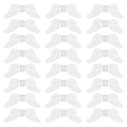 Clear Acrylic Angel Wing Beads – 20x9mm – Pack Of 10