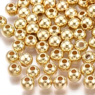 Acrylic Round Spacer Beads – Gold – 5mm – Pack Of 20