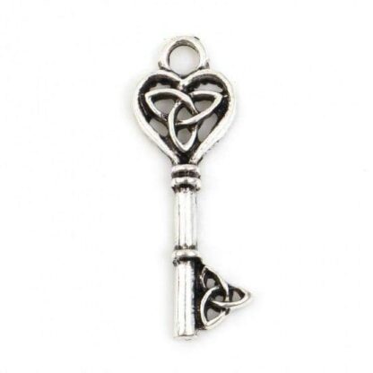 Celtic Key Charm –  Antique Silver – 25x9mm