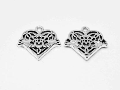 Claddagh Heart Charm – Antique Silver – 20x20mm