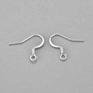 French Earwires – Silver – Stainless Steel – 17x16mm – 5 Pairs