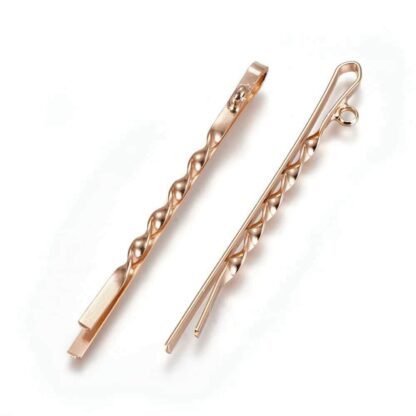 Hair Clip Finding With Loop – Light Gold – 55x2mm