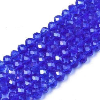 Faceted Crystal Rondelles – Royal Blue AB – 4x3mm – Strand Of 100 Beads