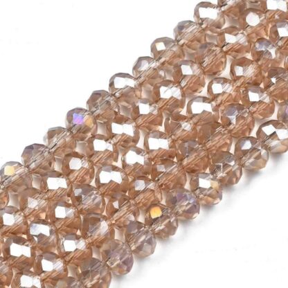 Faceted Crystal Rondelles – Mink AB – 4x3mm – Strand Of 100 Beads