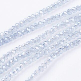 Faceted Crystal Rondelles - Light Blue - 3x2mm - Strand Of 100 Beads