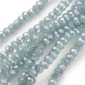 Faceted Crystal Rondelles – Light Blue – 3x2mm – Strand Of 100 Beads