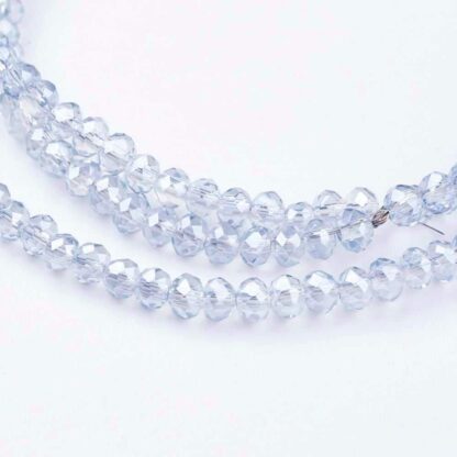 Faceted Crystal Rondelles – Light Blue – 3x2mm – Strand Of 100 Beads