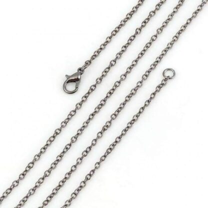 Cable Chain Necklace – Nickel Free – Gunmetal – 60cm