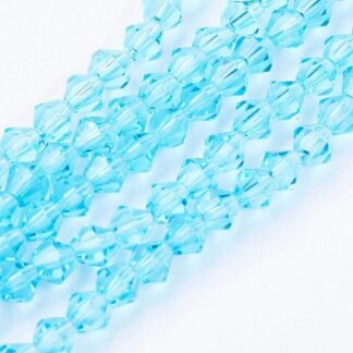 Crystal Bicones – Blue – 4mm – Strand Of 85 Beads