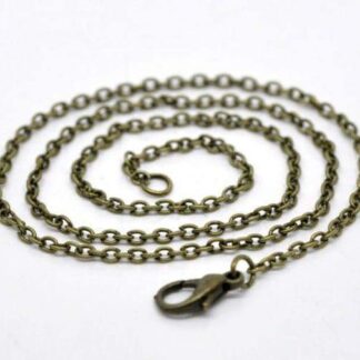 Cable Chain Necklace – Nickel Free – Antique Bronze – 51cm