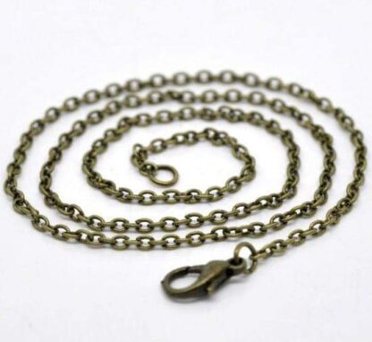 Cable Chain Necklace – Nickel Free – Antique Bronze – 45cm – Link Size 2x3mm