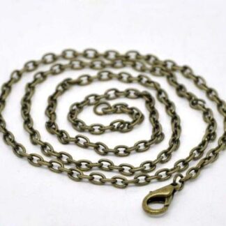 Cable Chain Necklace – Nickel Free – Antique Bronze – 45cm – Link Size 4x3mm