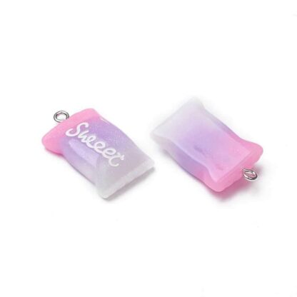 Resin Pendant – Sweet – Pink/ Lilac – 28x16mm