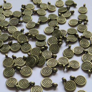 Swirl Charm – Antique Bronze – 12x8mm