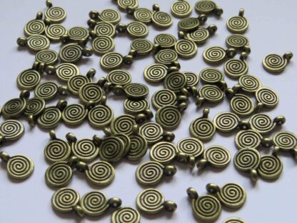 Swirl Charm – Antique Bronze – 12x8mm